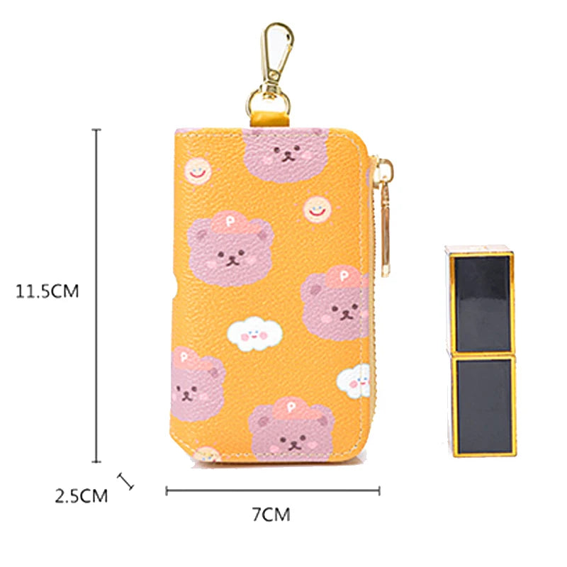 Animal Prints Key Bags Soft PU Leather Small Purses Women Mini Keychain Purse
