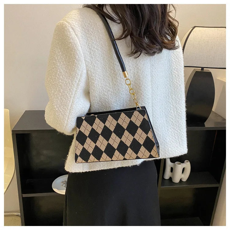 Canvas Women's Chain Crossbody Bag Flap Handbag