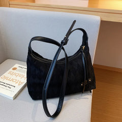 Canvas Women's Shoulder Bag Crossbody Half Moon Handbag