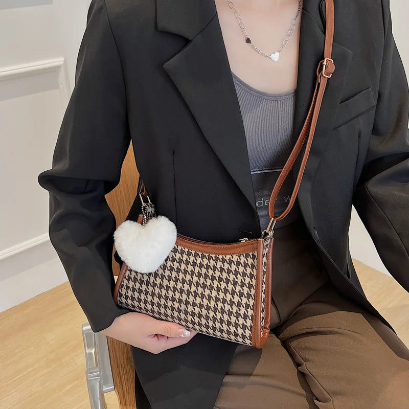 Canvas Women's Shoulder Bag Handbag Small Square Crossbody Bag