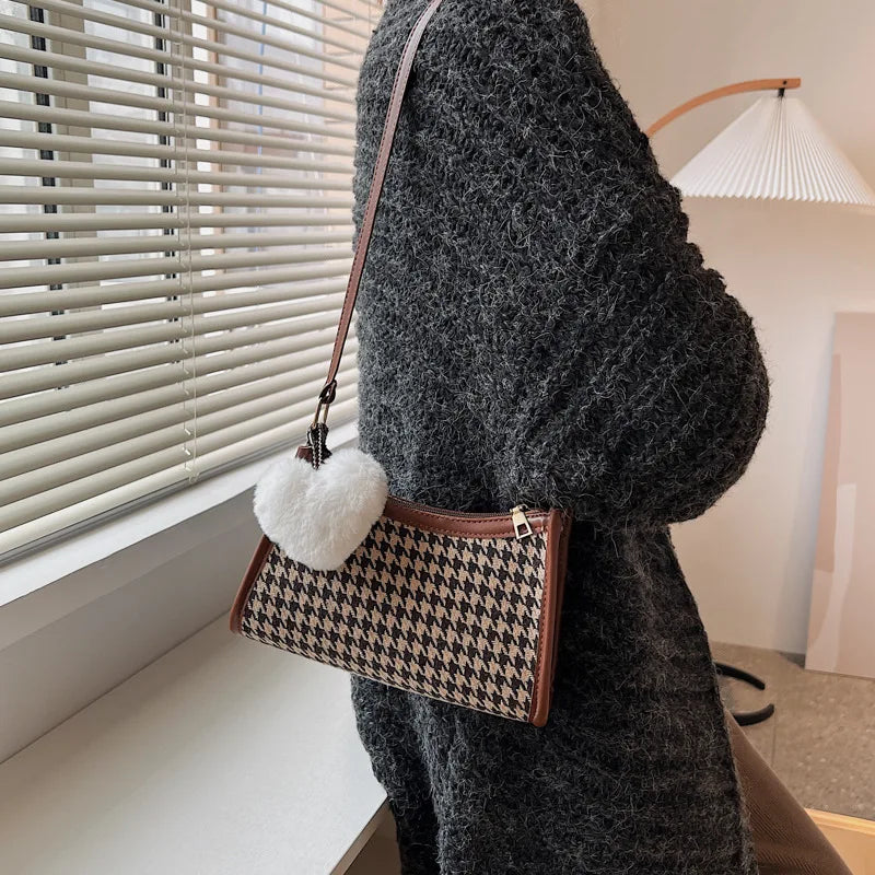 Canvas Women's Shoulder Bag Handbag Small Square Crossbody Bag