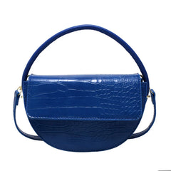 Crocodile Pattern Women's Shoulder Bag Crossbody Bag Small Saddle Handbag