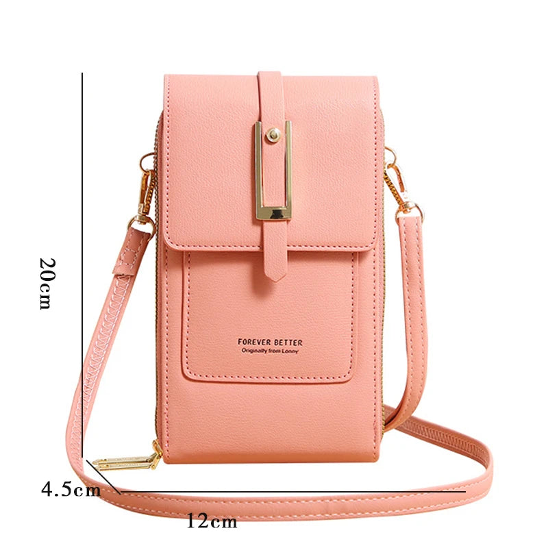 Mini PU Leather Women Shoulder Bag Crossbody Phone Purse Zipper Clut