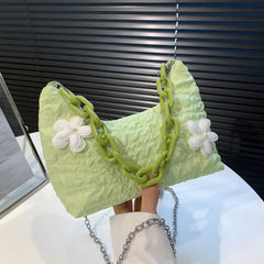 Nylon Flower Crossbody Bag Women's Handbag
