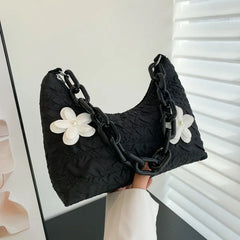 Nylon Flower Crossbody Bag Women's Handbag