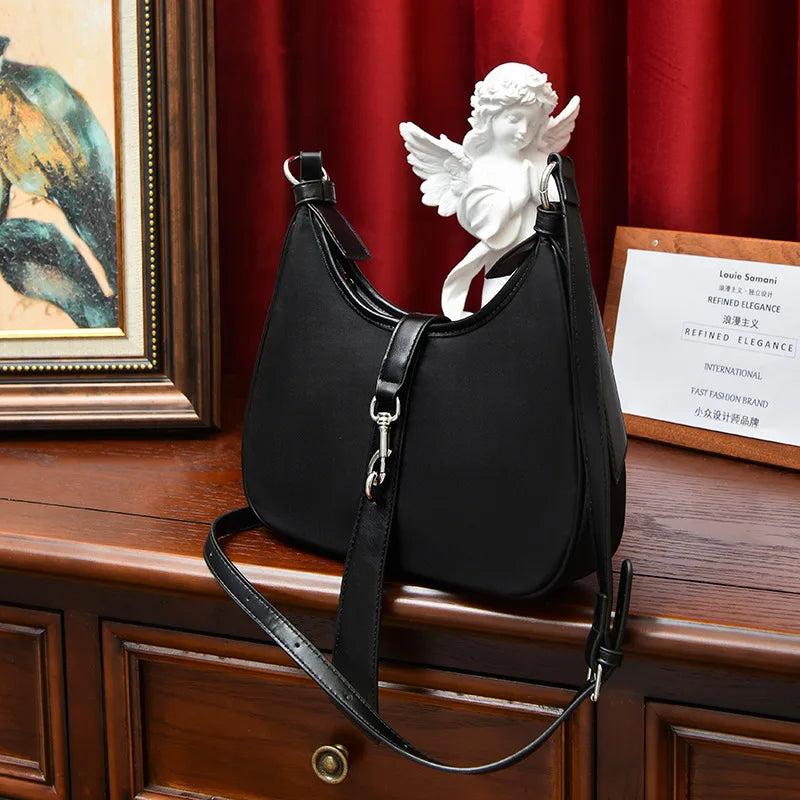 Nylon Shoulder Bag Crossbody Handbag with Lock