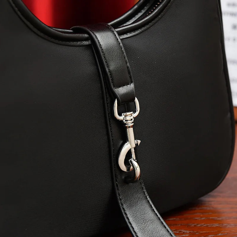 Nylon Shoulder Bag Crossbody Handbag with Lock