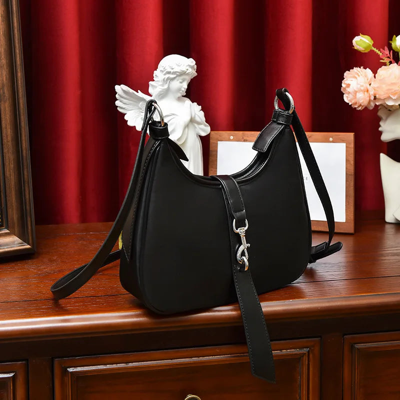 Nylon Shoulder Bag Crossbody Handbag with Lock