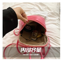 PU Leather Women's Backpack Bucket School Bag Travel Bag