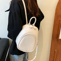 PU Leather Women's Backpack Bucket School Bag Travel Bag