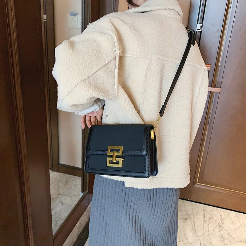 PU Leather Women's Crossbody Bag Retro Messenger Bag