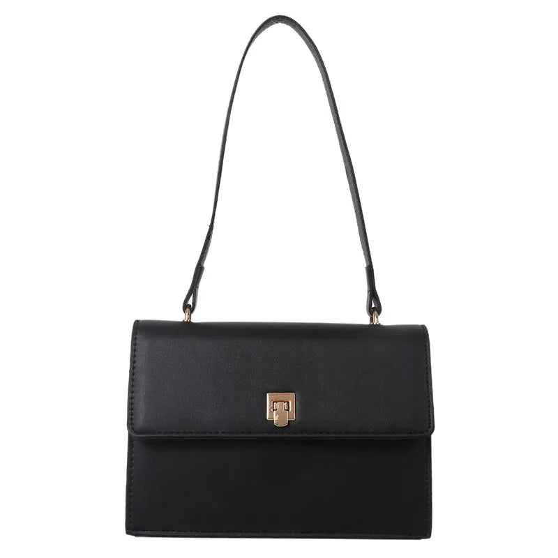 PU Leather Women's Shoulder Bag Lock Crossbody Bag Handbag