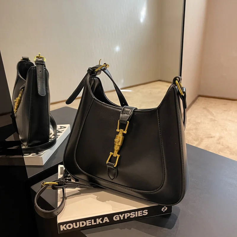 Women's Shoulder Bag Lock Crossbody Bag
