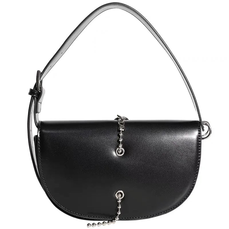 Tassel Crossbody Bag PU Leather Saddle Handbag