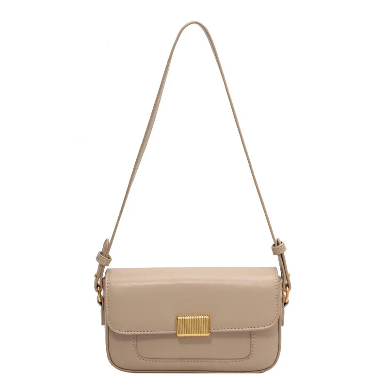 PU Leather Women's Shoulder Bag Retro Lock Crossbody Bag