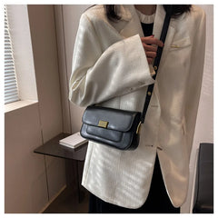 Retro Lock Crossbody Bag Small Square Messenger Bag