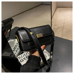 Retro Lock Crossbody Bag Small Square Messenger Bag