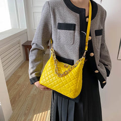 Plaid Quilted Women's Shoulder Bag Chain Crossbody Handbag