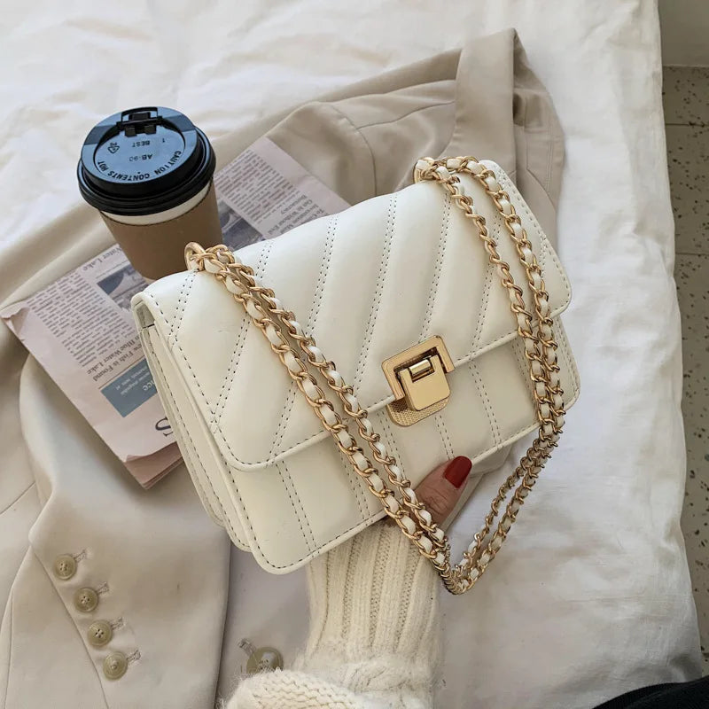 Plaid Quilted Women's Shoulder Bag Chain Handbag
