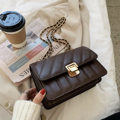 Plaid Quilted Women's Shoulder Bag Chain Handbag