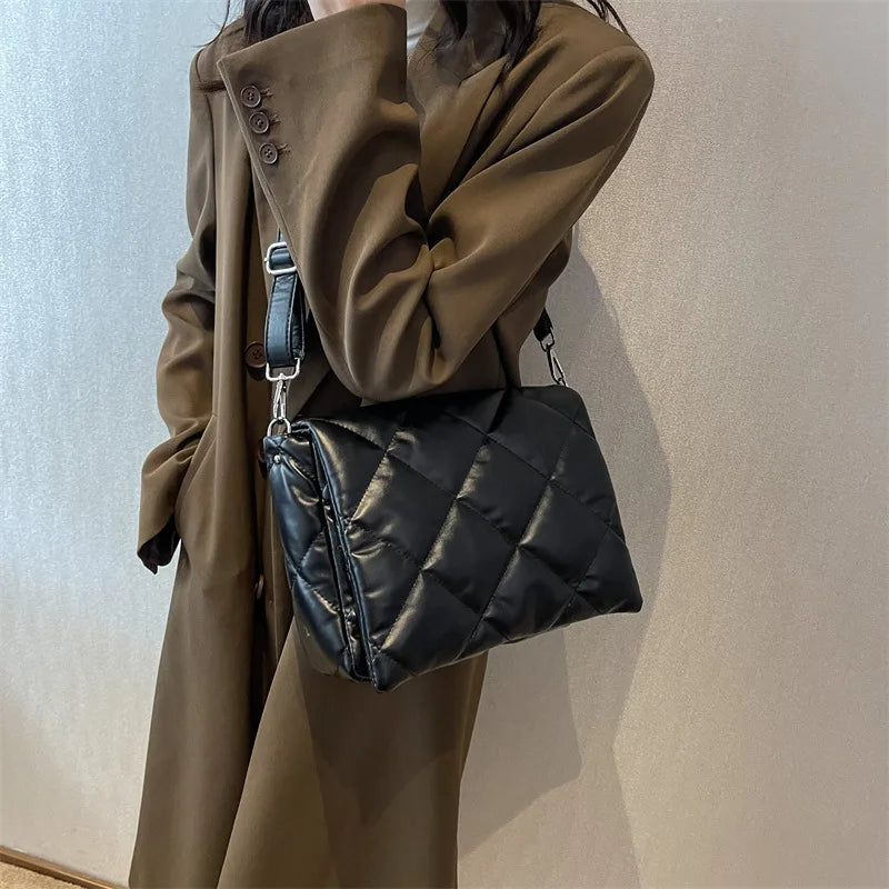 Plaid Quilted Shoulder Bag Crossbody Handbag