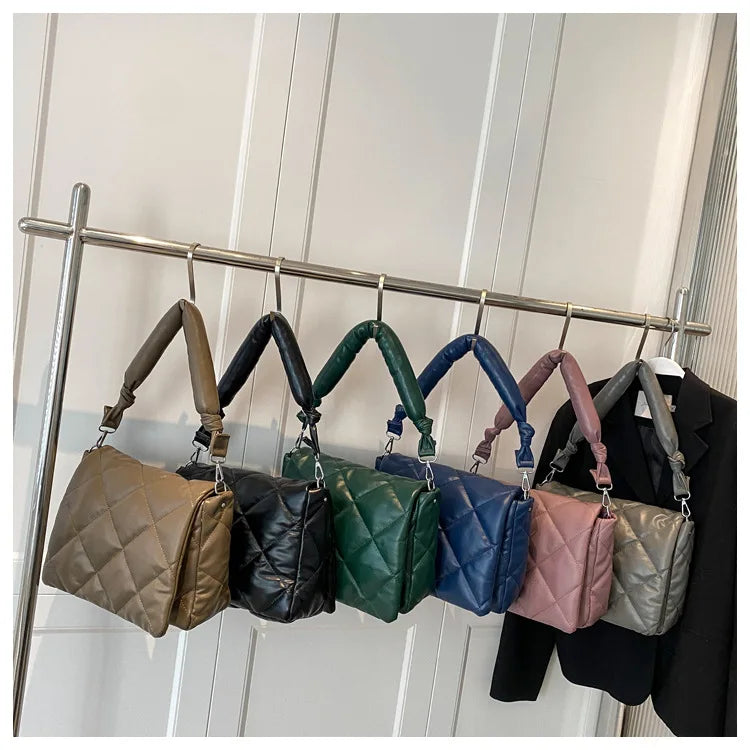 Plaid Quilted Shoulder Bag Crossbody Handbag