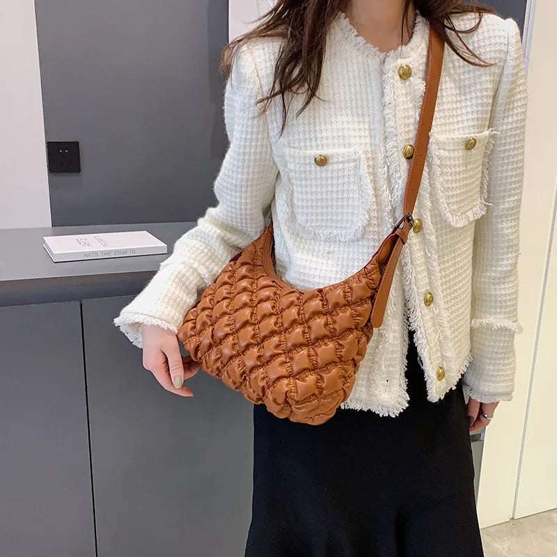 Quilted Padding Shoulder Bag Crossbody Handbag
