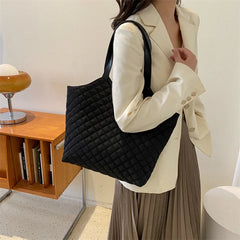 Quilted Padding Women's Shoulder Bag Crossbody Large Flap Handbag