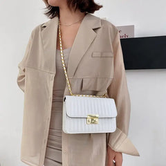Stripe Printed Women's Shoulder Bag Chain Crossbody Handbag