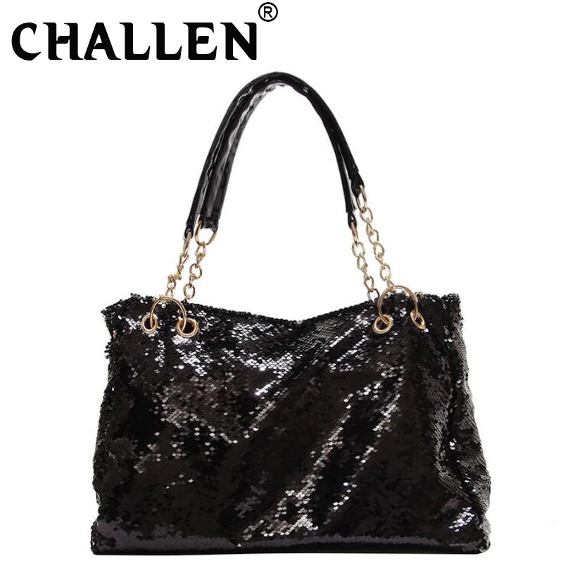 Sequin Bling Handbags - Large Multifunction Big Bag for Casual Shopping