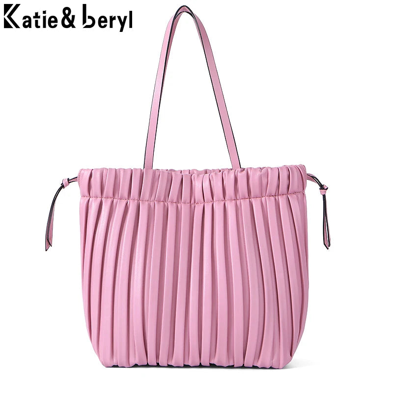 Large Capacity Bucket Handbags PU Leather Women's Totes Bag
