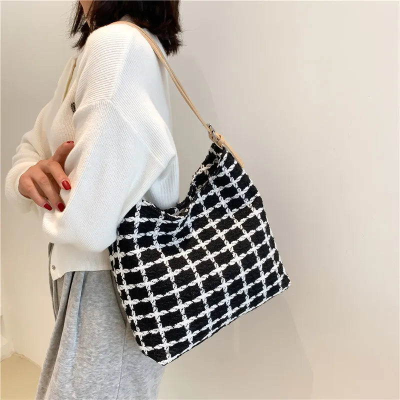 Wool Women's Crossbody Bucket Handbag