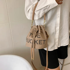 Drawstring Bucket Bag Women Shoulder Purse Handbag Crossbody
