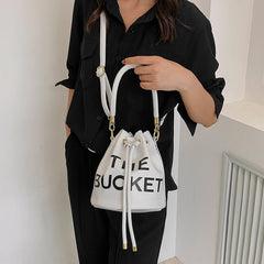 Drawstring Bucket Bag Women Shoulder Purse Handbag Crossbody