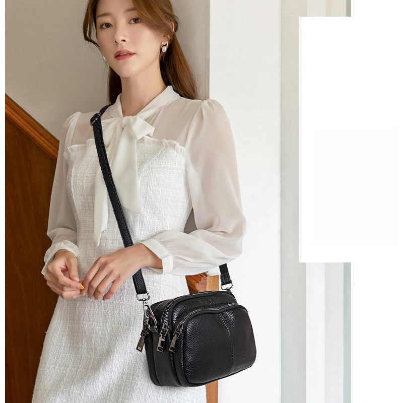 Women's Leather Shoulder Messenger Bag Lady Casual Tote Vintage Purse