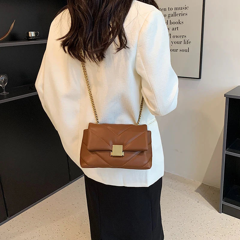 Square Flap Shoulder Bag Chain Crossbody Bag