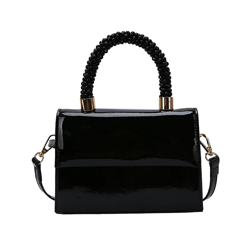 Bright Leather Small Clutch Bag Women's Shoulder Handbag