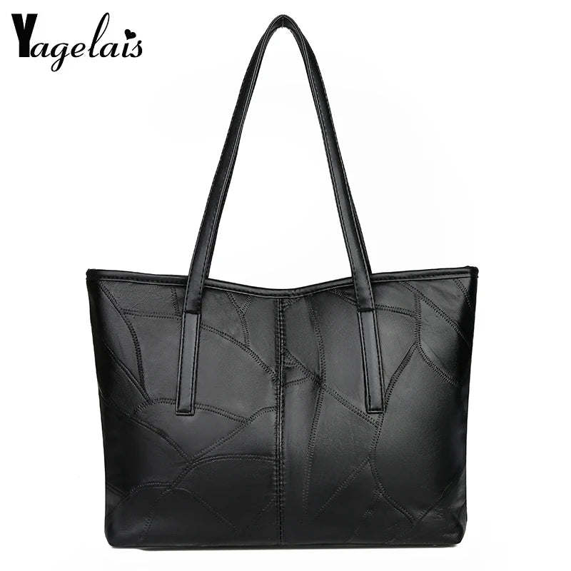 High Leather Big Pocket Casual Handbag Women Handbag Shoulder Bag
