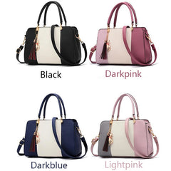 Tassel Patchwork Totes Casual Flap Handbag Shoulder Bag