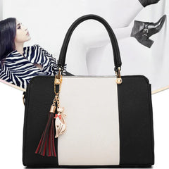 Tassel Patchwork Totes Casual Flap Handbag Shoulder Bag