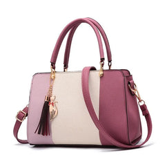 Tassel Patchwork Totes Casual Flap Handbag Shoulder Bag