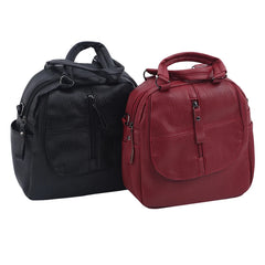 Women's Leather School Backpack Casual Bag