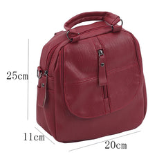 Women's Leather School Backpack Casual Bag