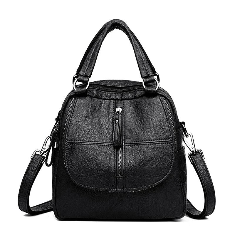 Women's Leather School Backpack Casual Bag