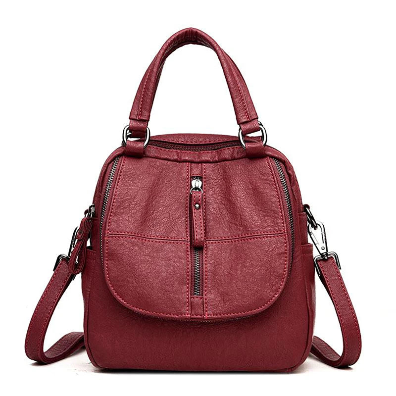 Leather Women's Backpack School Bag Casual Backpack For Girls