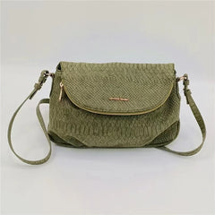 Snake Pattern Mango Handbag Clamshell Shoulder Crossbody Bag