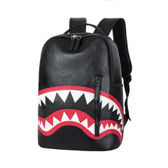 Men High capacity Backpack Leather School bag Waterproof Travel Bag Casual