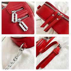 Gothic Heart Zipper Crossbody Bag for Women Girls