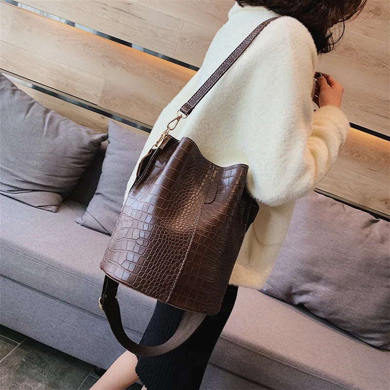 Women's Stone Joker Handbags Portable Casual Tide Fashionable