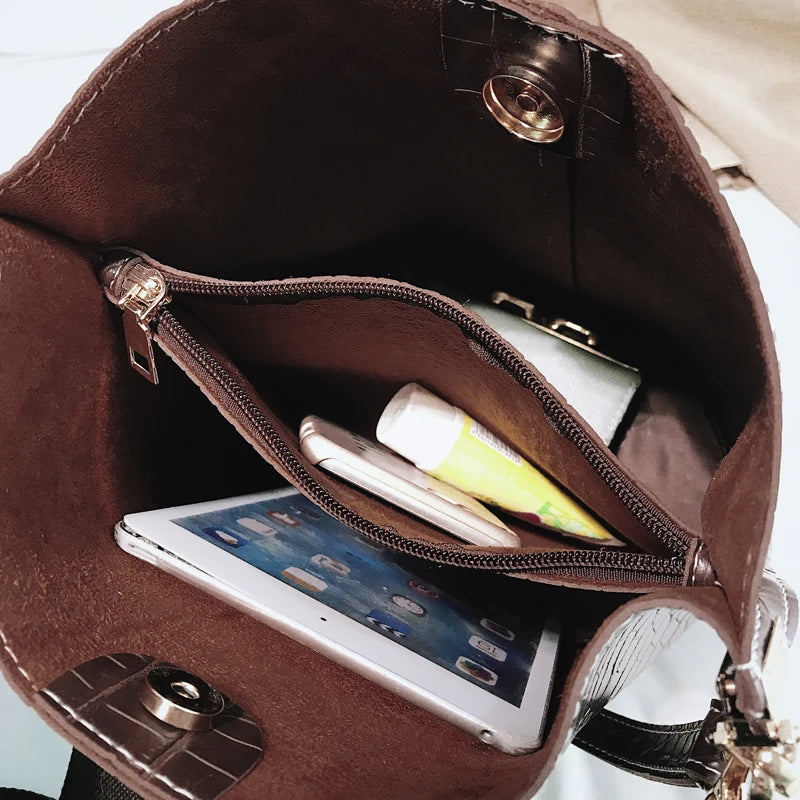 Women's Stone Joker Handbags Portable Casual Tide Fashionable